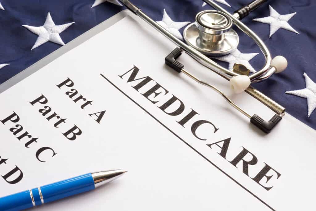 48030860 Medicare Papers With Different Parts And Flag 1024x683