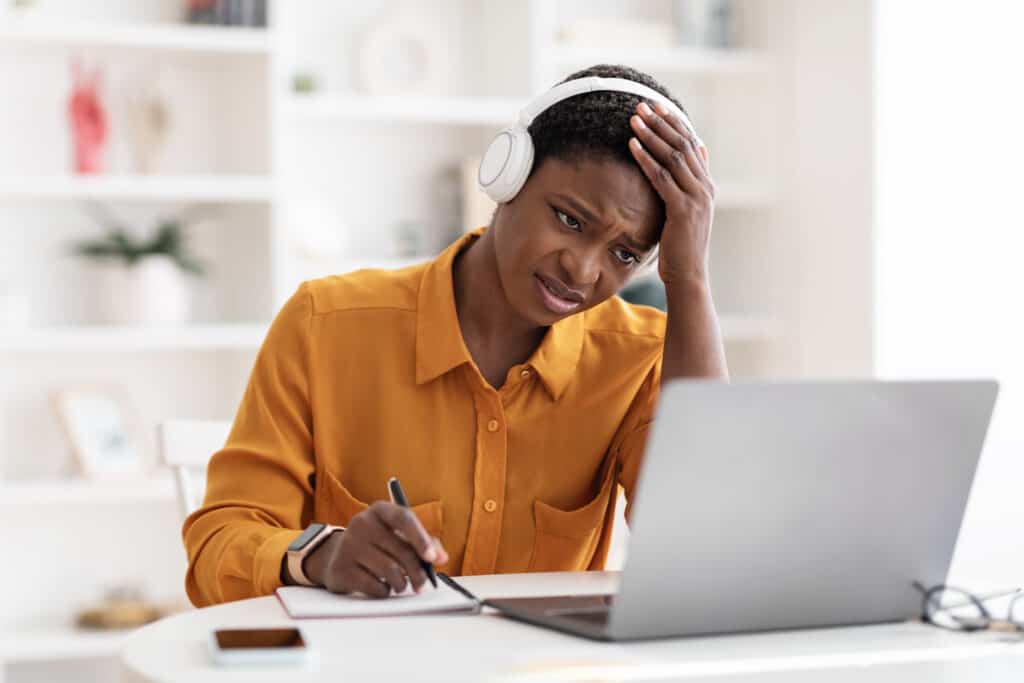My Boss Just Said I'm an Independent Contractor. Can I Still Get Workers' Comp as an Independent Contractor? Exhausted Black Lady Student Suffering With Educat 2023 01 07 02 57 54 Utc 1024x683